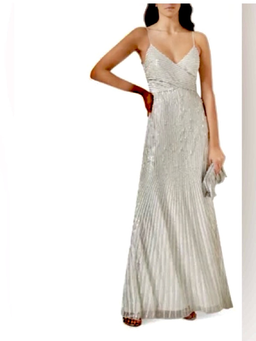 MAC DUGGAL Sequin Spaghetti Strap Gown